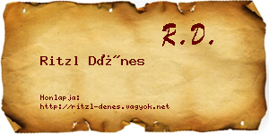 Ritzl Dénes névjegykártya