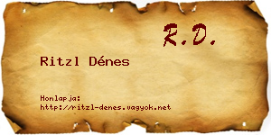 Ritzl Dénes névjegykártya
